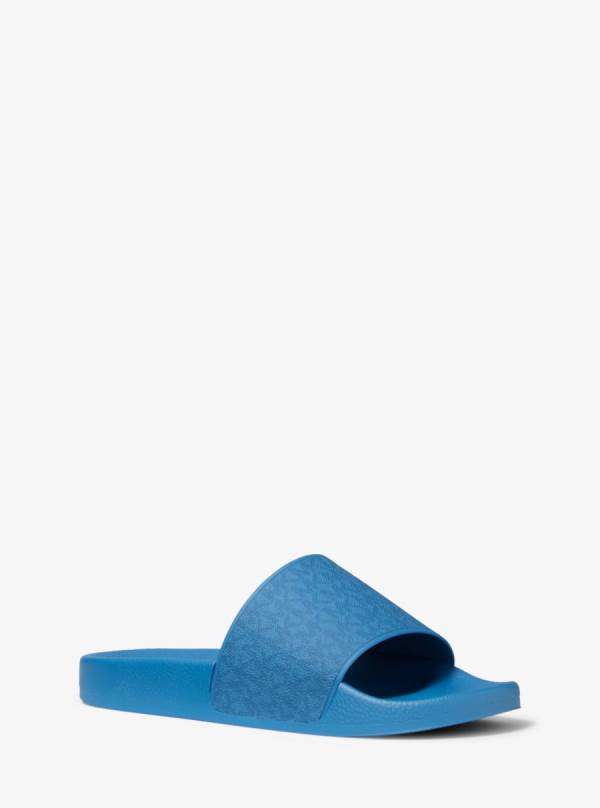 Panske Slapky Michael Kors Jake Logo Modre - Topanky Michael Kors Slevy | KNHMZ-3964